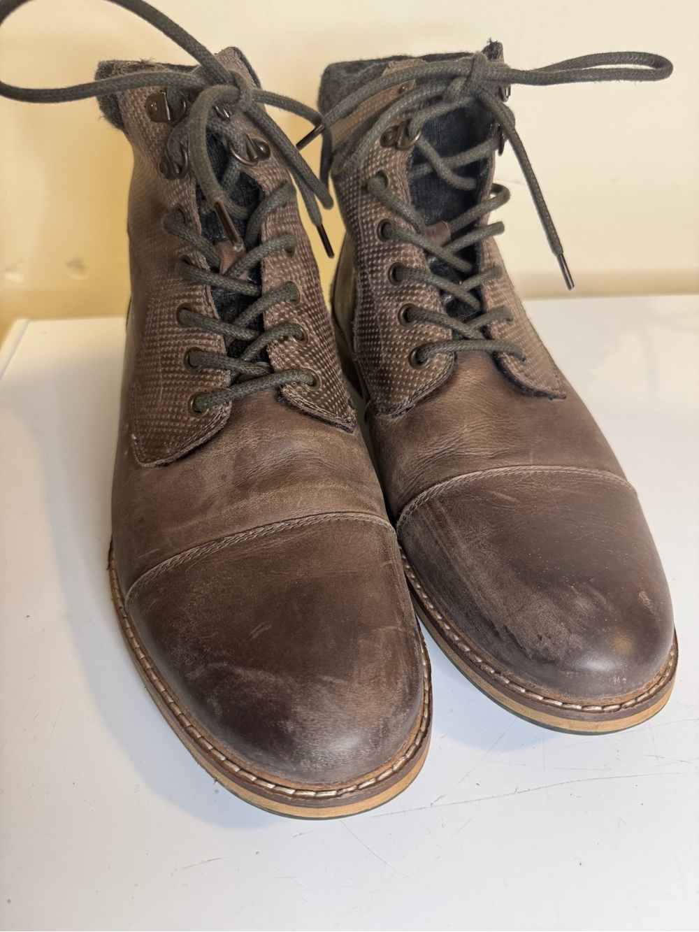 Crevo Balsam CV1794-200 Men’s 12 Brown Distressed Leather Cap Toe Boots